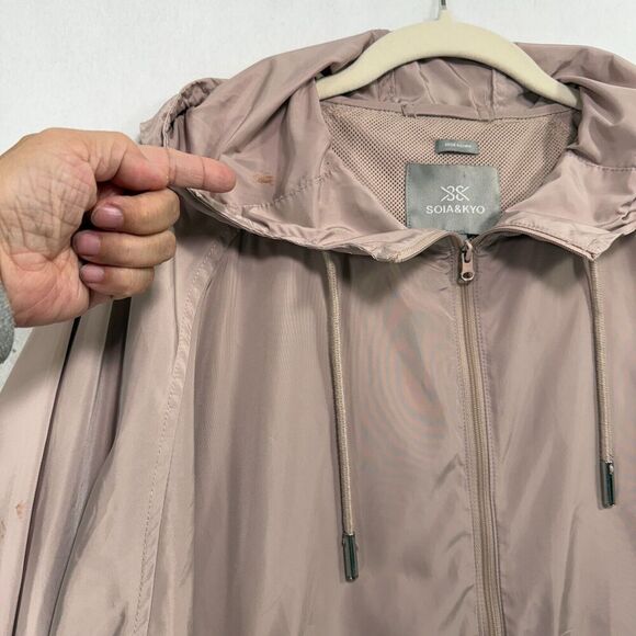 Soia & Kyo Jacket Women S/M Light Pink Oaklynn Windbreaker Hooded Relaxed Fit - Picture 8 of 15